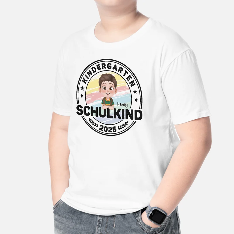 Schulkind - Personalisiertes Geschenk | T Shirt Einschulung Kinder Kreis