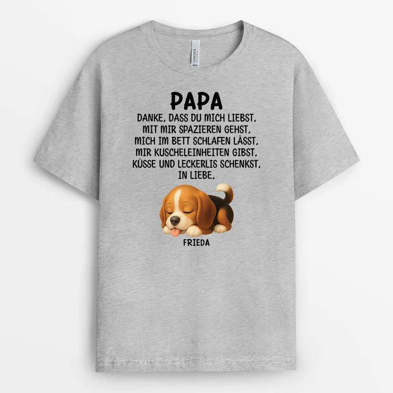 Schönen Vatertag Danke Dass Du Mich Liebst - Personalisiertes Geschenk | Hunde T-shirts
