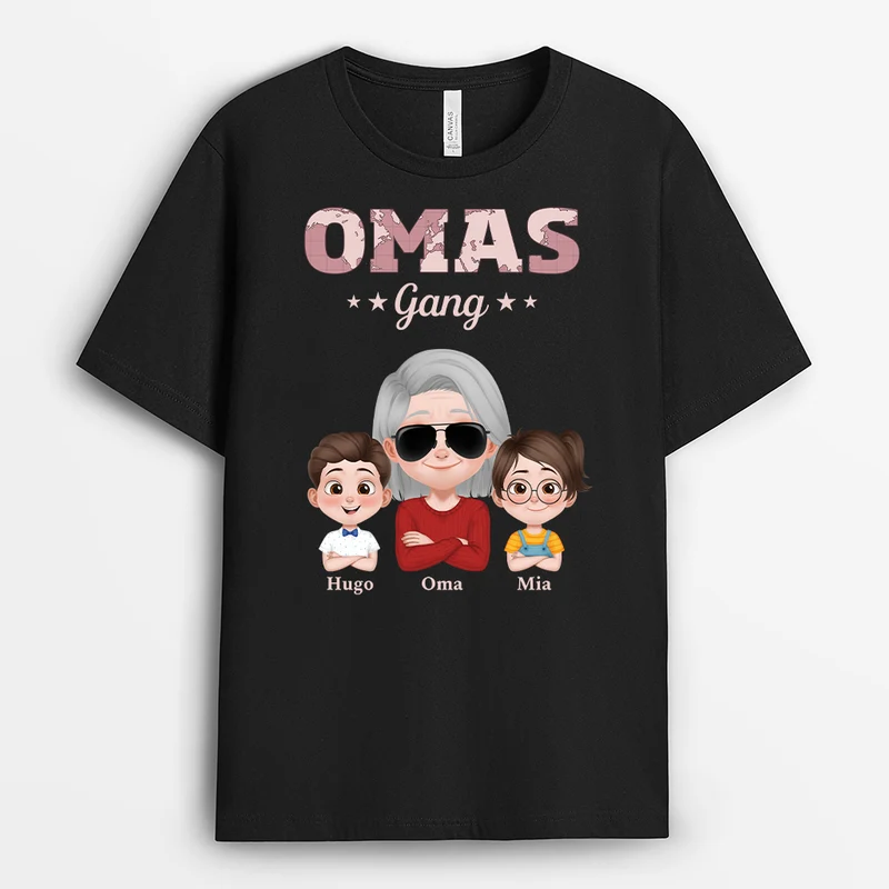 Papas Gang Weltkarte - Personalisiertes Geschenk | T Shirt Papa Cartoon