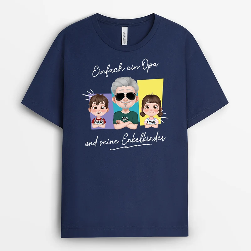 Einfach Ein Papa/Opa Und Seine Kinder - Personalisiertes Geschenk | T-shirts Männer