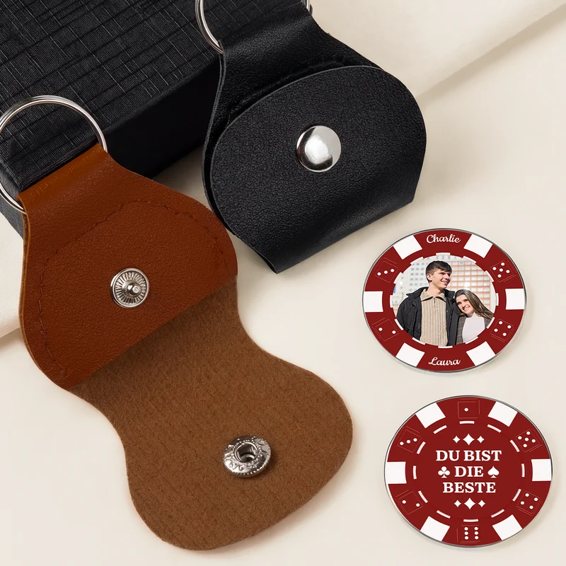 [3D-Optik] Du Bist Die Beste Pokerchips - Personalisierte Paar Geschenke | Pocket Hug Schlüsselanhänger