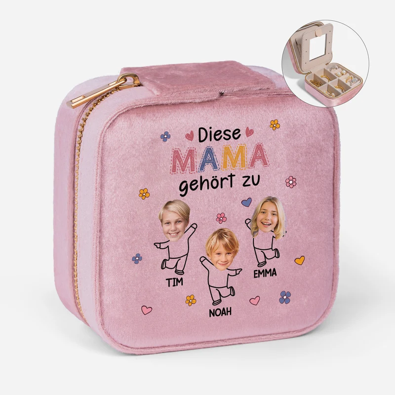 Diese Mama Gehört Zu - Personalisierte Geschenke Foto | Schmuckkästchen Samt Mama Oma
