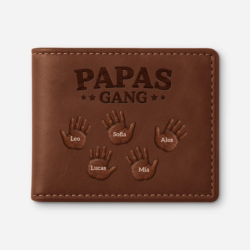 [3D-Optik] Papas Gang - Personalisierte Geschenke Herren | Portemonnaie Papa/Opa