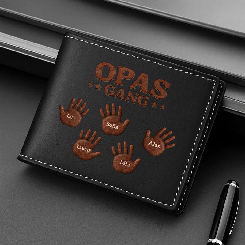 [3D-Optik] Papas Gang - Personalisierte Geschenke Herren | Portemonnaie Papa/Opa