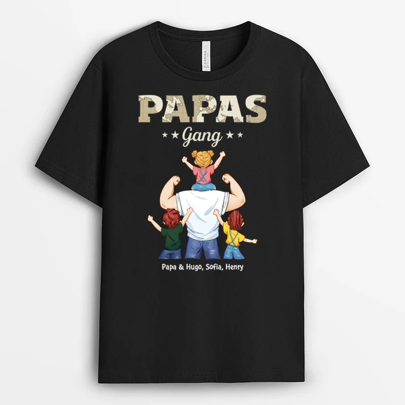 Papas Gang Weltkarte - Personalisiertes Geschenk | T Shirt Papa