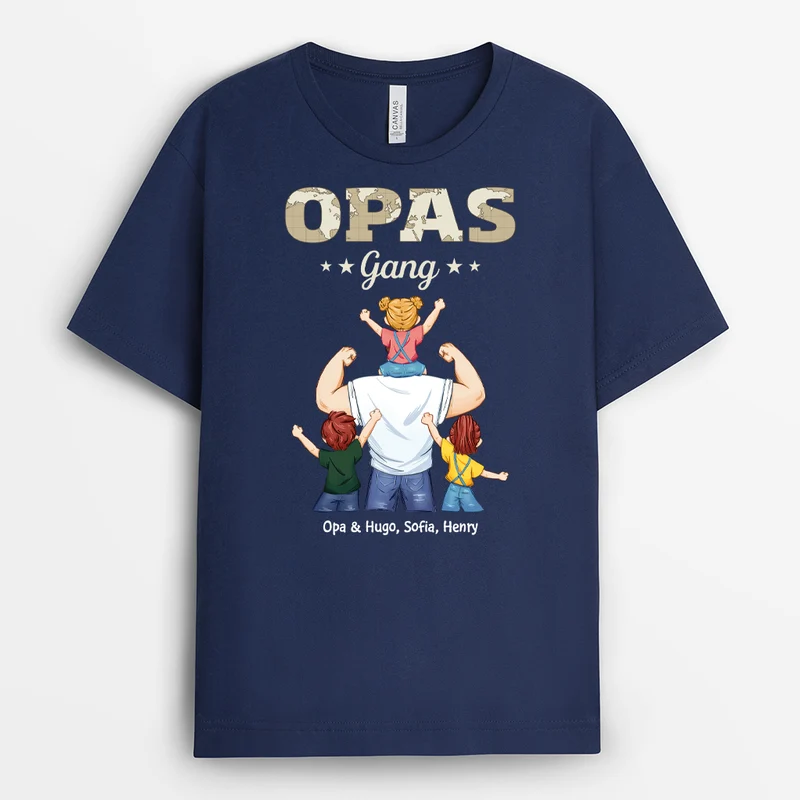 Papas Gang Weltkarte - Personalisiertes Geschenk | T Shirt Papa