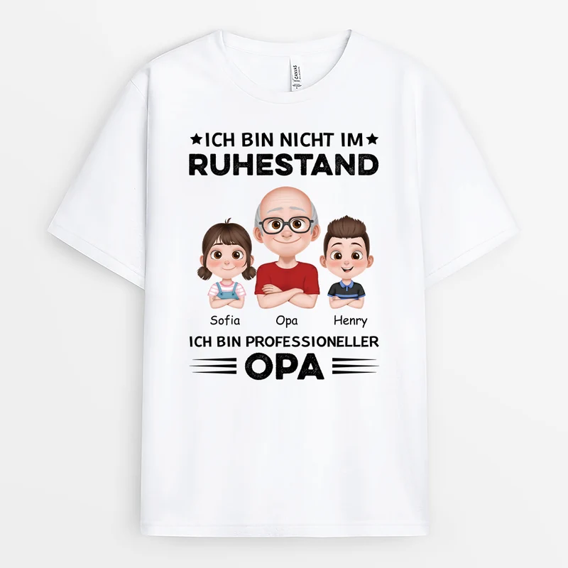 Ich Bin Professioneller Opa - Personalisiertes Geschenk | Opa-T-Shirts Cartoon