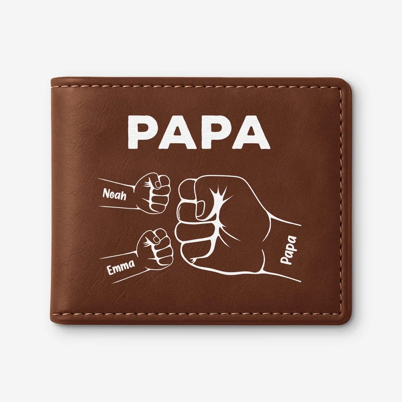 Papa & Kinder Mit Fäusten - Personalisierte Geschenke Herren | Portemonnaie