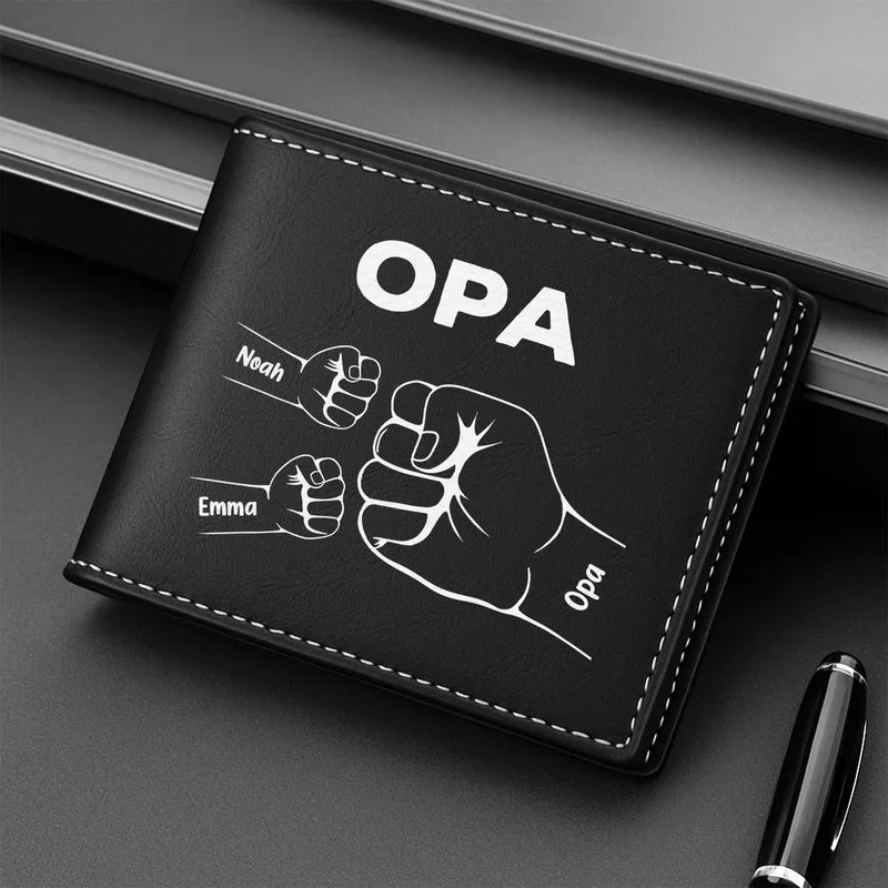 Papa & Kinder Mit Fäusten - Personalisierte Geschenke Herren | Portemonnaie