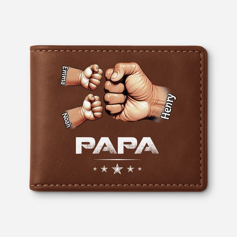 Papa Mit Fäusten - Personalisierte Geschenke Herren | Portemonnaie