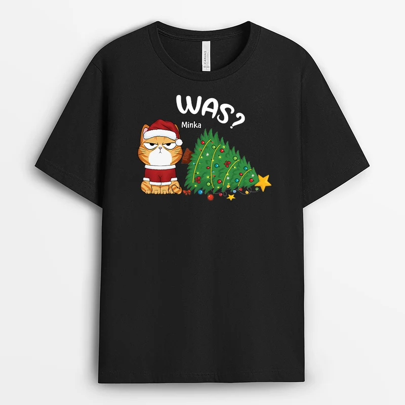Was - Personalisierte Weihnachtsgeschenke | Katzen T-Shirt
