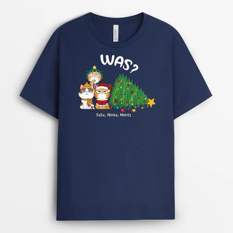 Was - Personalisierte Weihnachtsgeschenke | Katzen T-Shirt