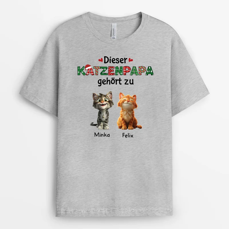 Diese Katzenmama Gehört Zu - Personalisierte Weihnachtsgeschenke | Katzen T-Shirt