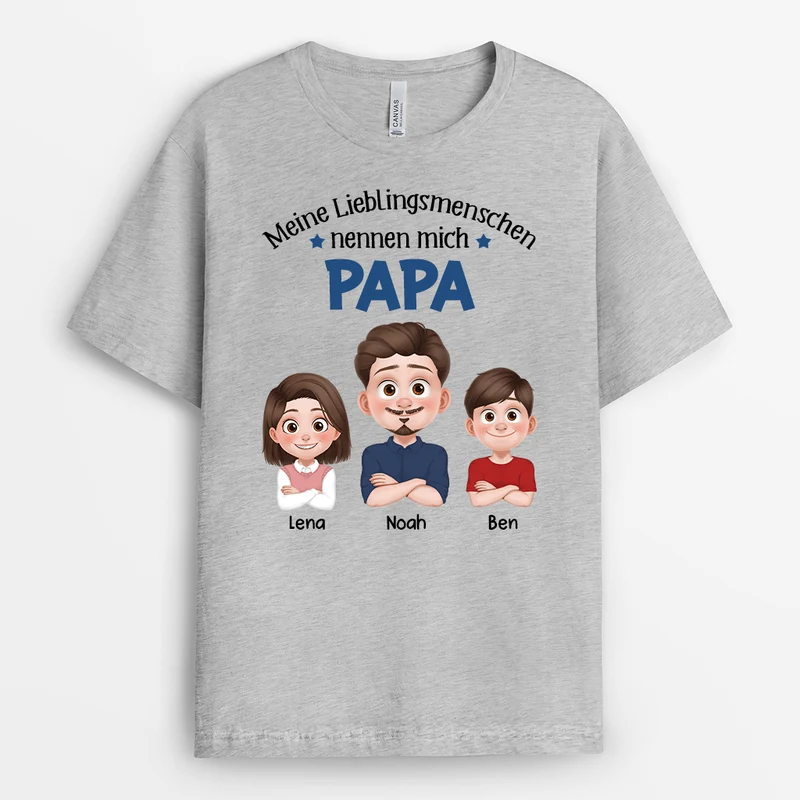 [3D-Optik] Mein Lieblingsmensch Nennt Mich Mama Cartoon - Personalisiertes Geschenk | T-Shirt für Mamas