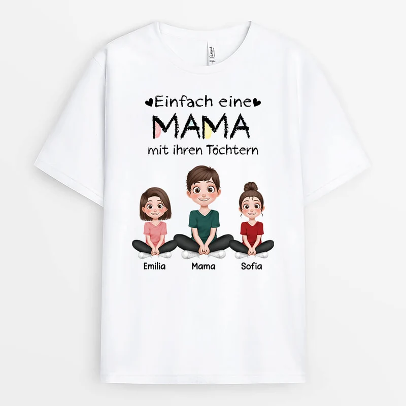 Nur Eine Mama/Oma Mit Ihren Kindern - Personalisiertes Geschenk | T-Shirt für Mamas/Omas