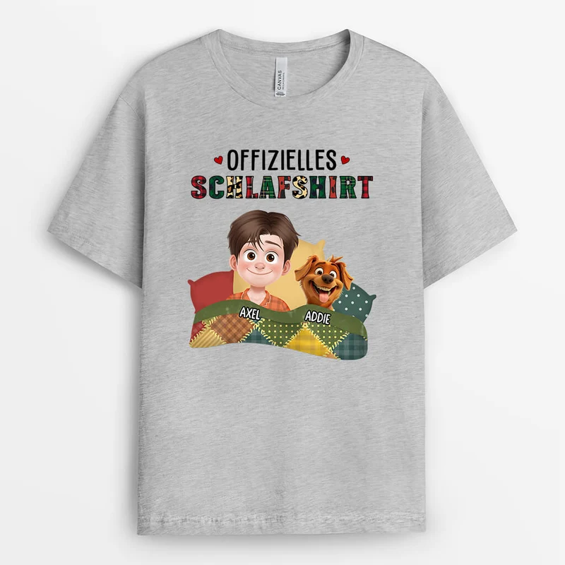 Offizielles Schlafshirt Cartoon - Personalisierte Geschenke | T-shirt für Hundeliebhaber