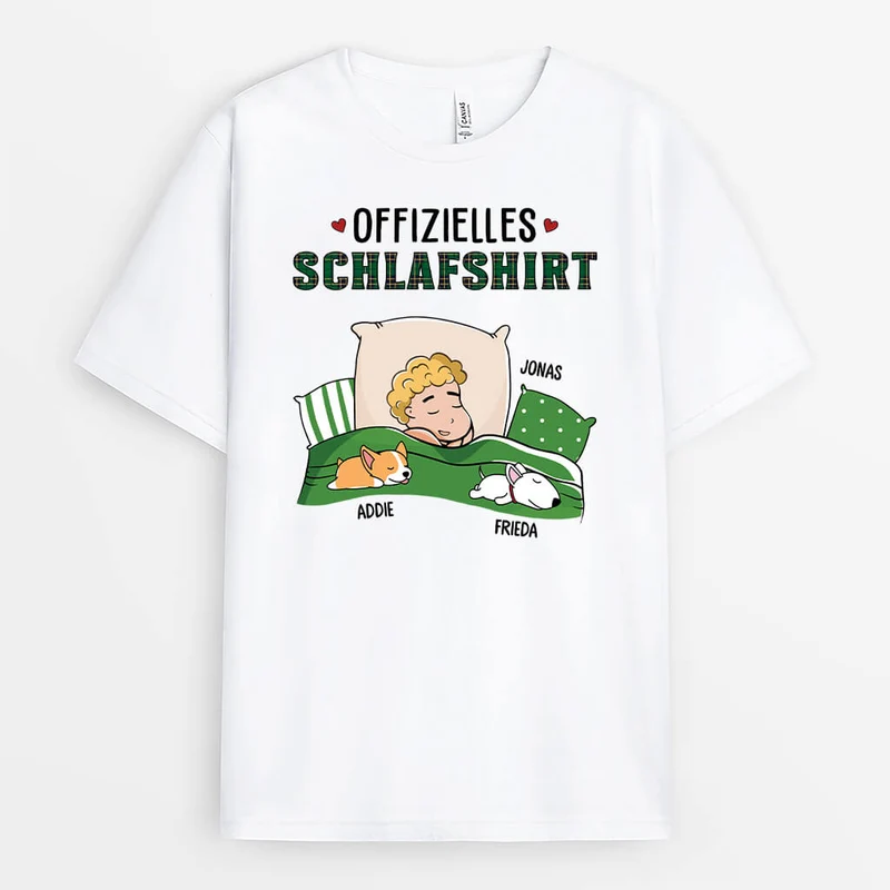 Offizielles Schlafshirt - Personalisiertes Geschenk | T-Shirt für Hundeliebhaber