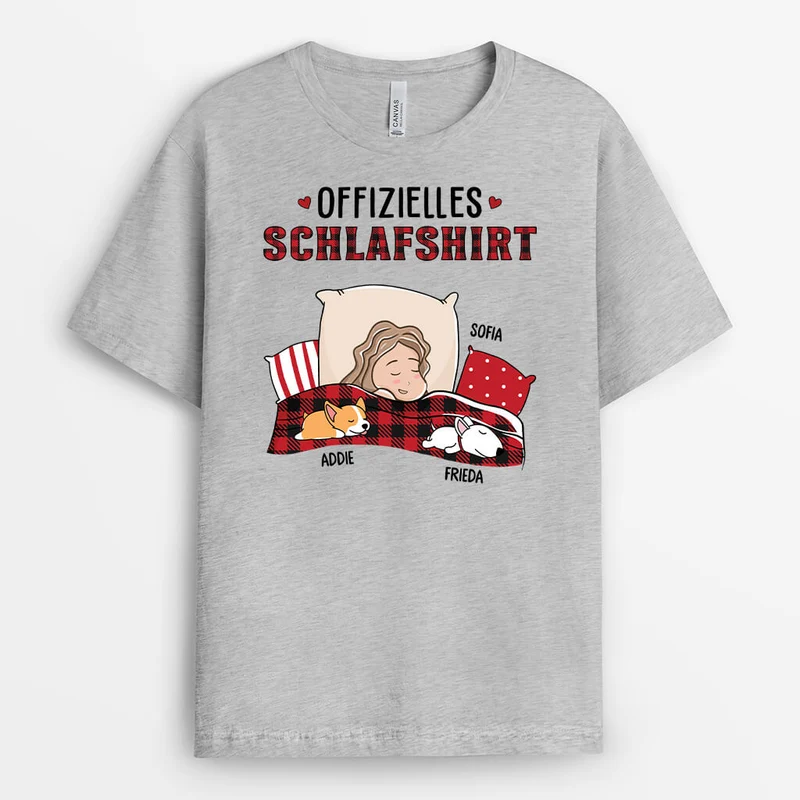 Offizielles Schlafshirt - Personalisiertes Geschenk | T-Shirt für Hundeliebhaber