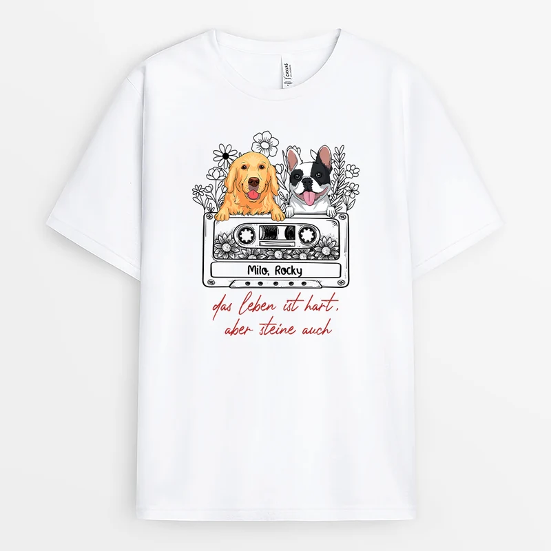 Das Leben Ist Hart Aber Steine Auch - Personalisiertes Geschenk | T-Shirt für Hundeliebhaber