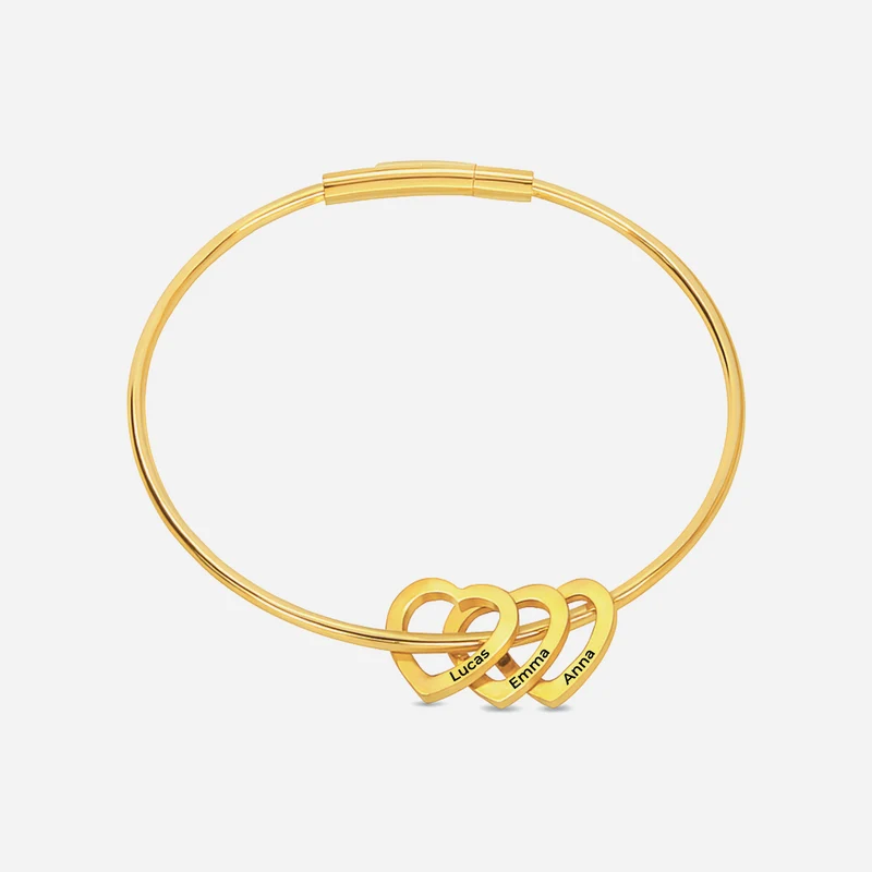 Herzen Mit Namen - Personalisiertes Geschenk | Armband Damen