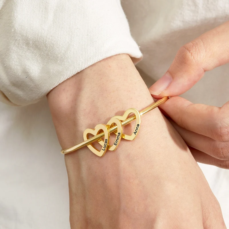 Herzen Mit Namen - Personalisiertes Geschenk | Armband Damen