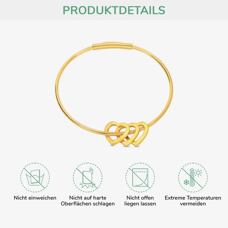 Herzen Mit Namen - Personalisiertes Geschenk | Armband Damen