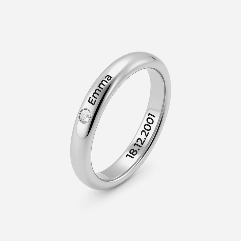 Name Und Geburtsdatum - Personalisierte Geburtstagsgeschenke | Ringe Damen Herren