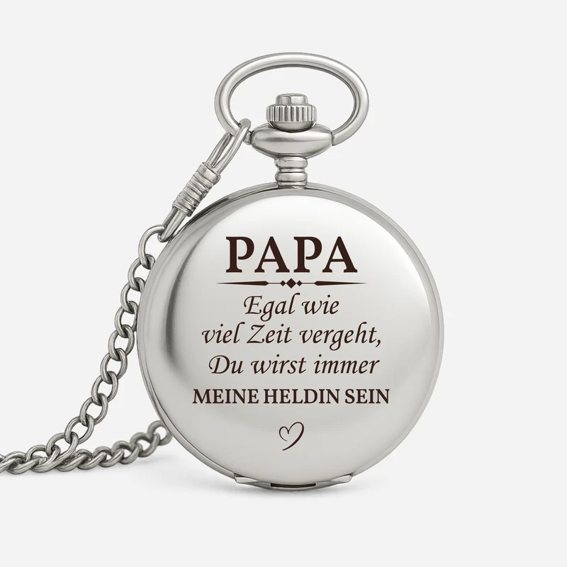 Du Wirst Immer Mein Held Sein - Personalisiertes Geschenk | Taschenuhr Papa