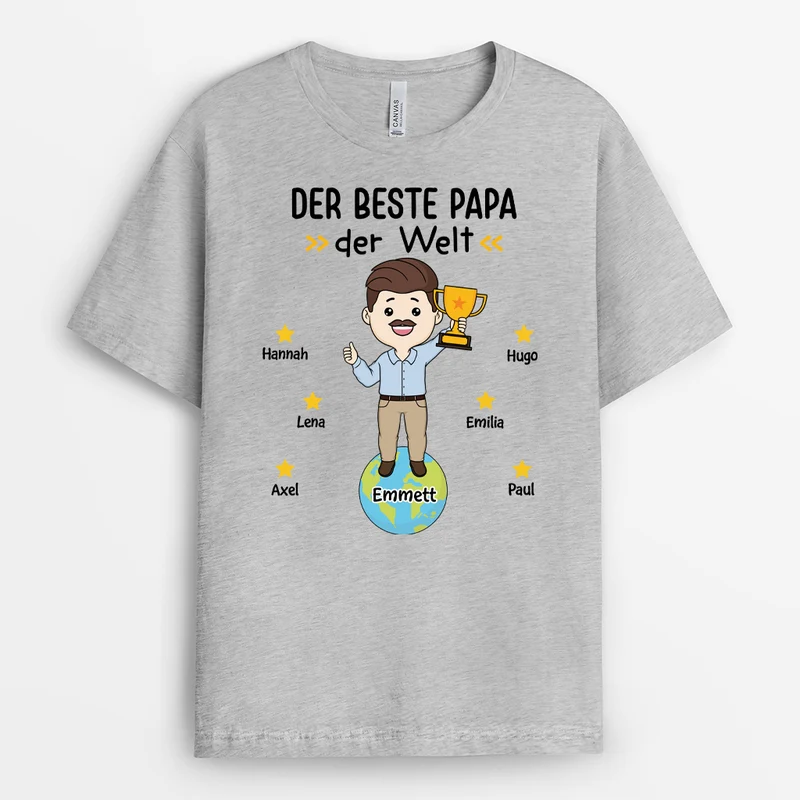 Der Beste Opa Der Welt - Personalisiertes Geschenk | T-Shirt Opa Papa Champion