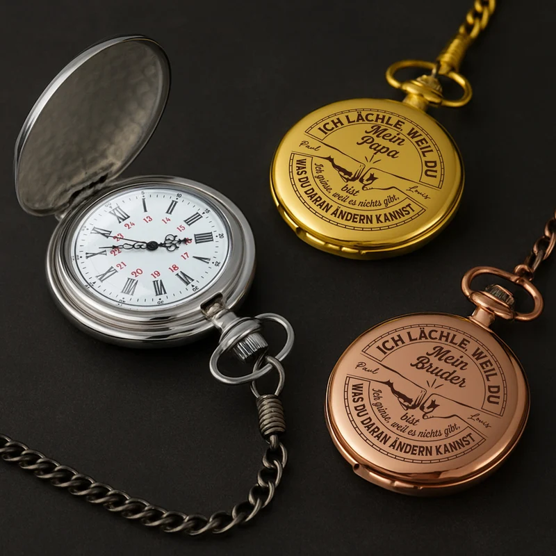 Ich Lächle Weil Du Mein Bruder Bist - Personalisiertes Geschenk | Taschenuhr Geschwister