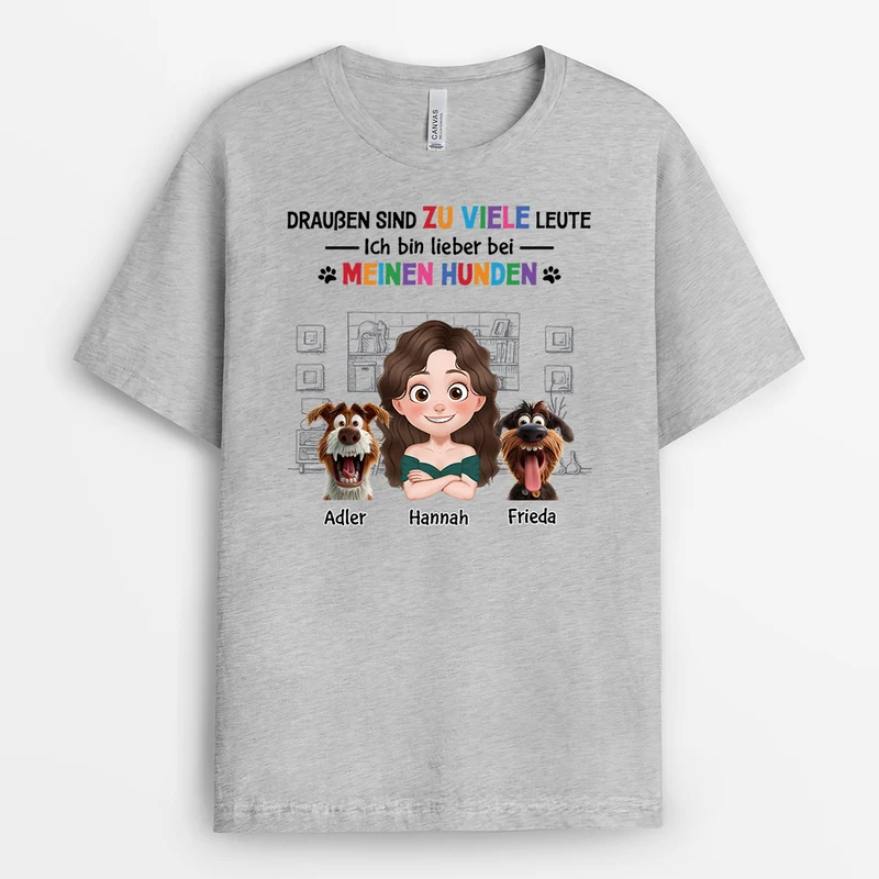 Ich Bin Lieber Bei Meinen Hunden Stehend - Personalisiertes Geschenk | Hunde T-shirts
