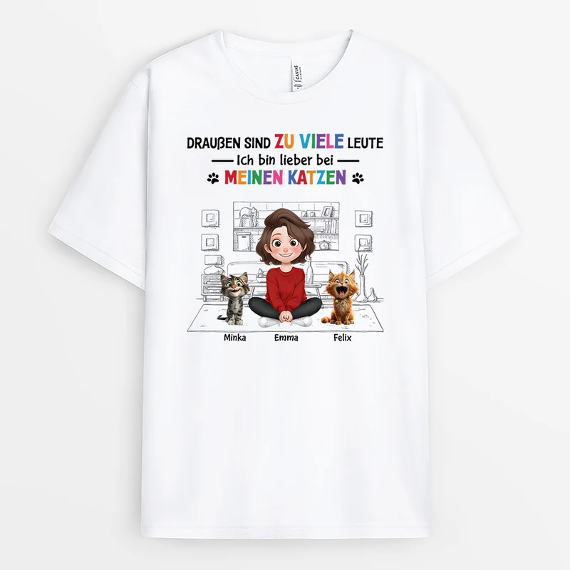 Ich Bin Lieber Bei Meinen Katzen Stehend - Personalisiertes Geschenk | Katze T-Shirts