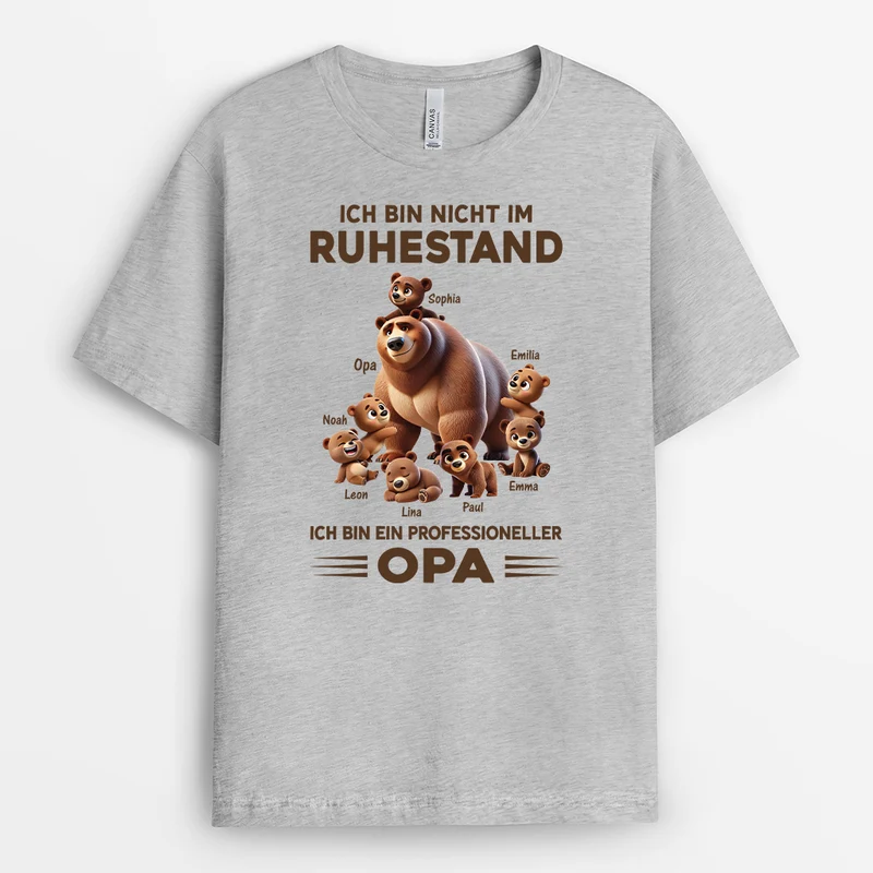 Ich Bin Professionelle Oma Bär Cartoon - Personalisiertes Geschenk | Oma T Shirt weiss