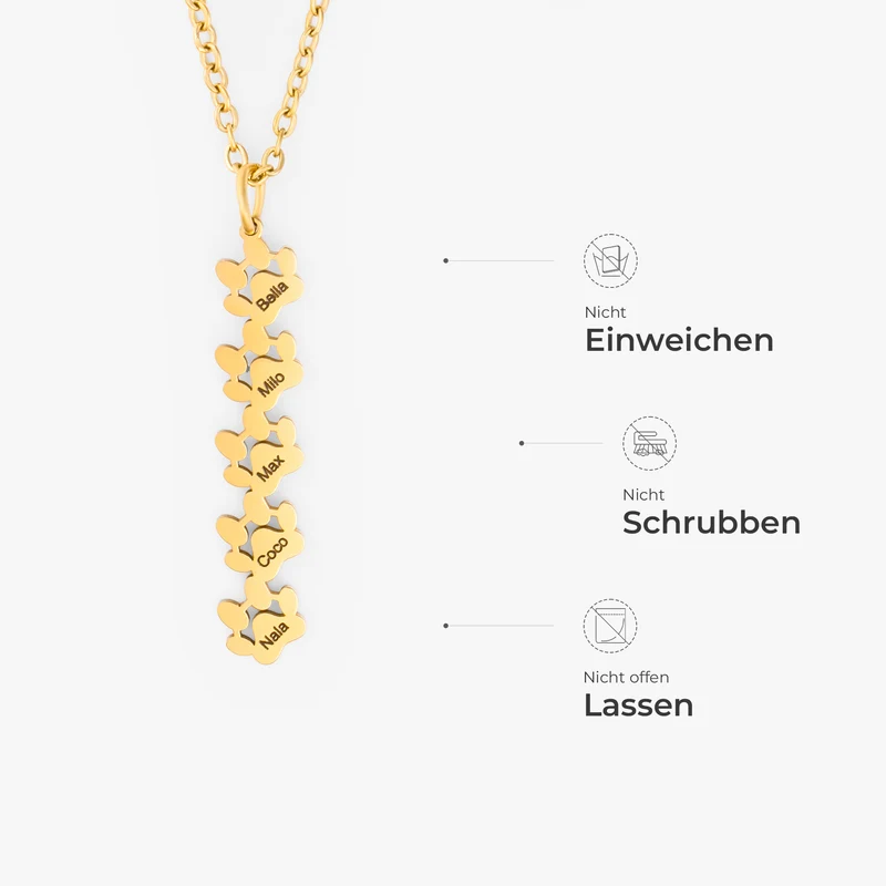 Pfoten Haustiere - Personalisierte Geschenke Für Frauen Und Männer | Kette Name