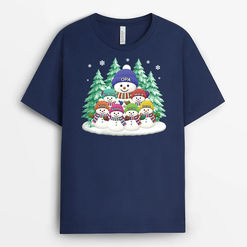 Schneemann - Personalisierte Weihnachtsgeschenke | Opa Und Oma T Shirt