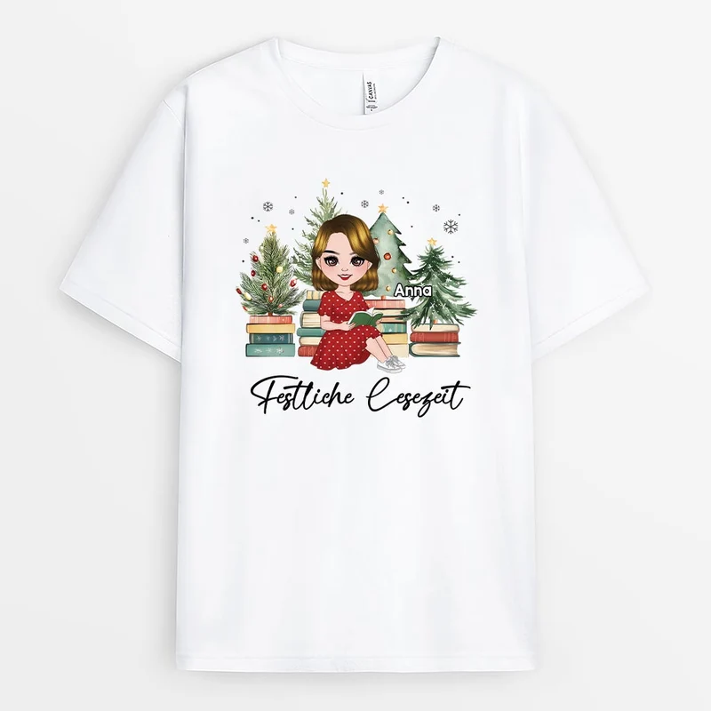 Festliche Lesezeit - Personalisierte Geschenke Für Leseratten Frauen | Weihnachten T Shirts