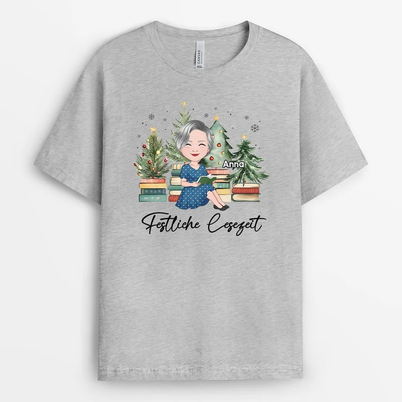 Festliche Lesezeit - Personalisierte Geschenke Für Leseratten Frauen | Weihnachten T Shirts