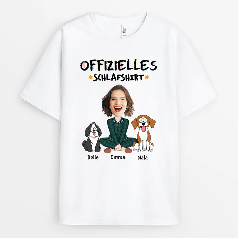 Offizielles Schlafshirt - Personalisiertes Geschenk | T-Shirt für Hundeliebhaber