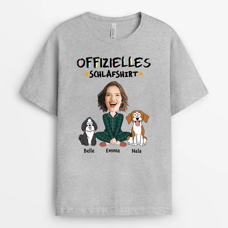 Offizielles Schlafshirt - Personalisiertes Geschenk | T-Shirt für Hundeliebhaber
