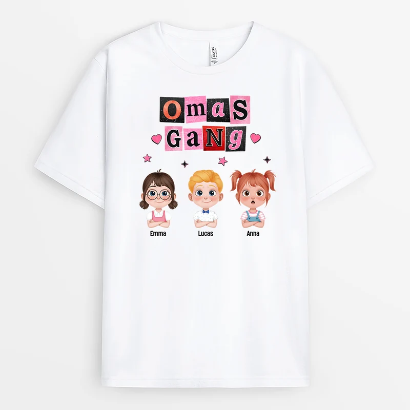 Opas Gang - Personalisiertes Geschenk | T-Shirt Opa & Oma Erpresserbrief-Layout