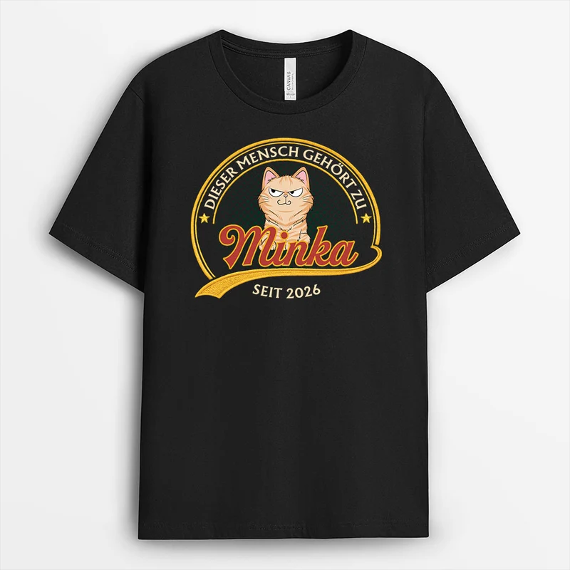 Dieser Mensch Gehört Zu - Personalisierte Geschenke Katze | T Shirt Vintage