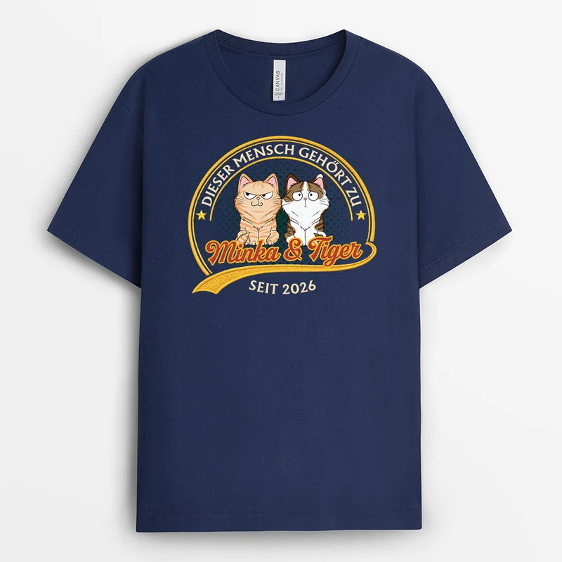 Dieser Mensch Gehört Zu - Personalisierte Geschenke Katze | T Shirt Vintage