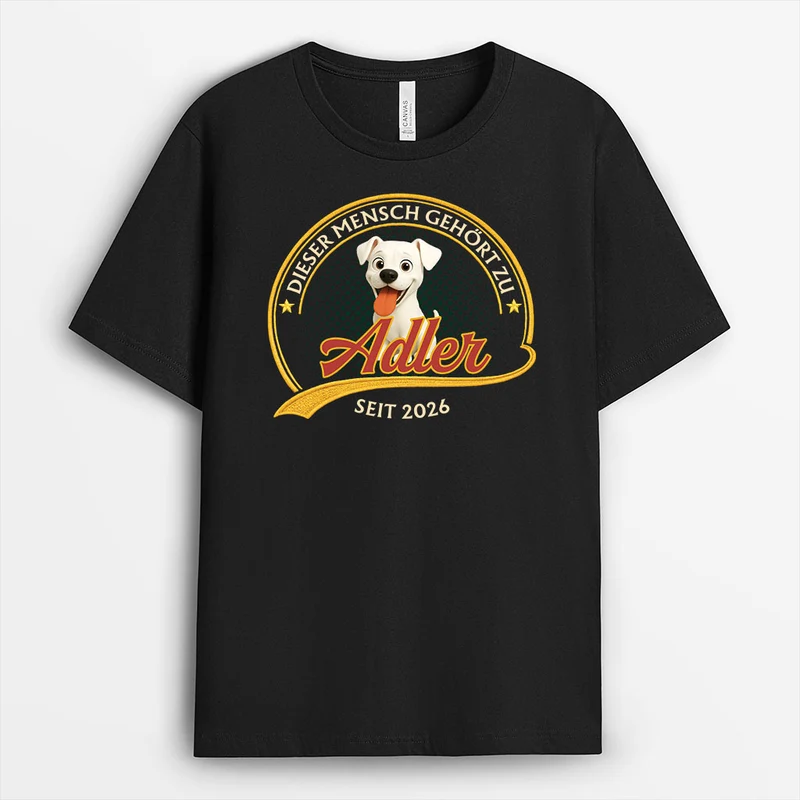 Dieser Mensch Gehört Zu - Personalisiertes Hunde Geschenk | T Shirt Vintage