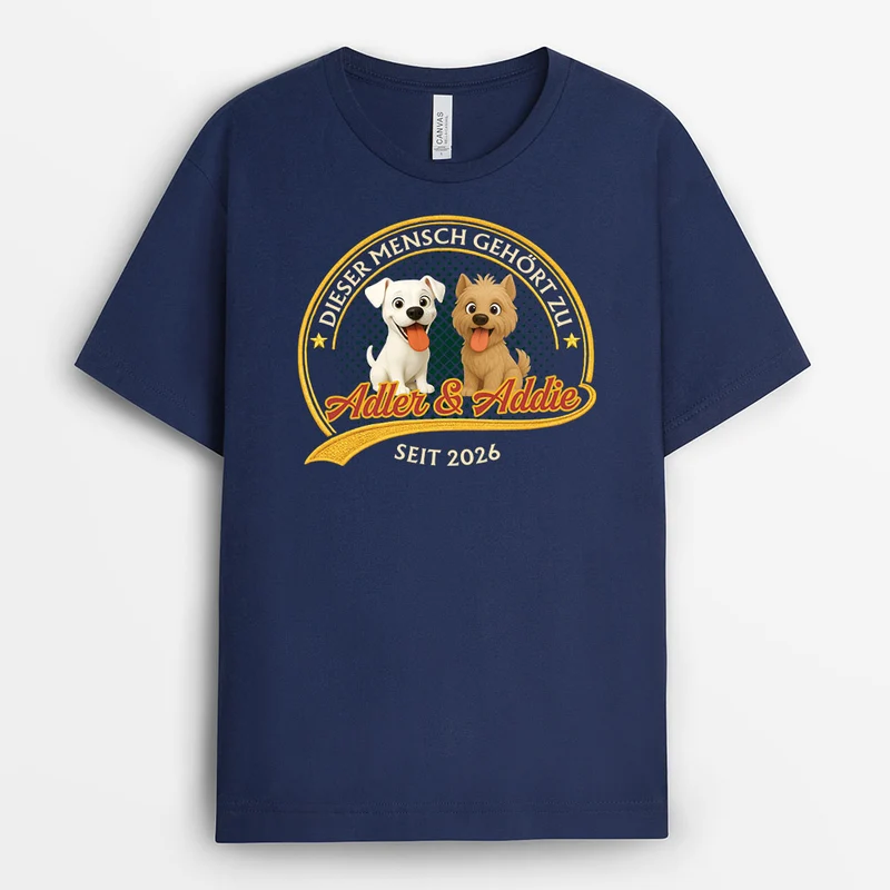 Dieser Mensch Gehört Zu - Personalisiertes Hunde Geschenk | T Shirt Vintage