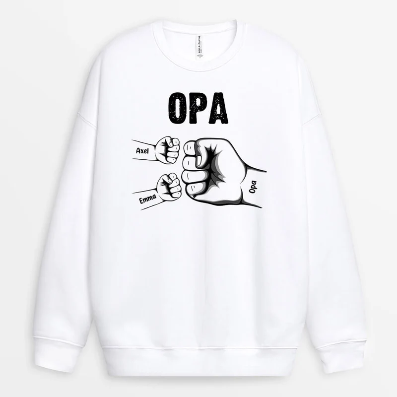 Opa Enkelkinder Und Die Faust - Personalisiertes Geschenk | Pullover für Opas/Papas
