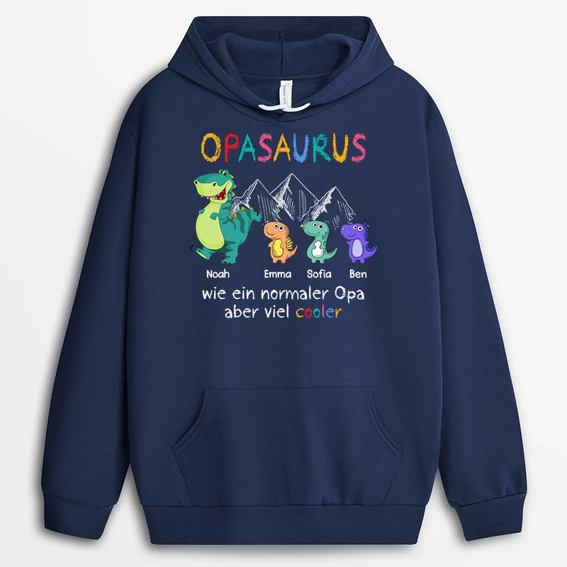 Papasaurus Opasaurus - Personalisiertes Geschenk | Hoodie für Papas/Opas