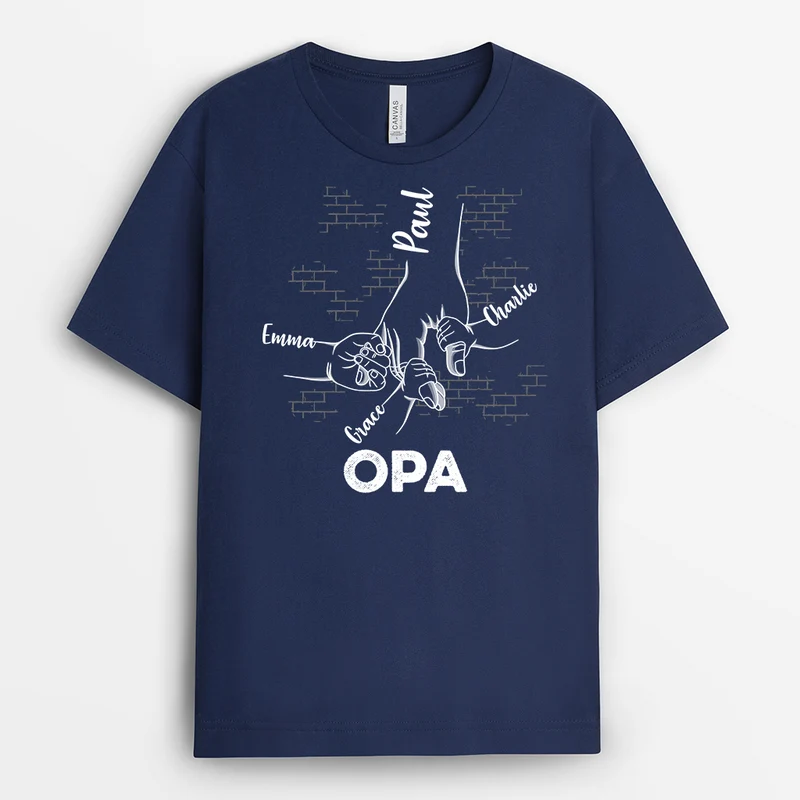 Händchenhalten - Personalisiertes Geschenk | T-shirt für Opas/Papas