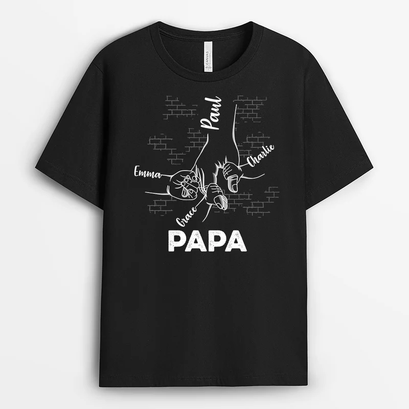 Händchenhalten - Personalisiertes Geschenk | T-shirt für Opas/Papas