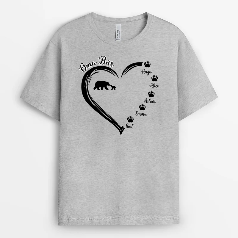 Mama Bär Herz - Personalisiertes Geschenk | T-shirt für Mamas