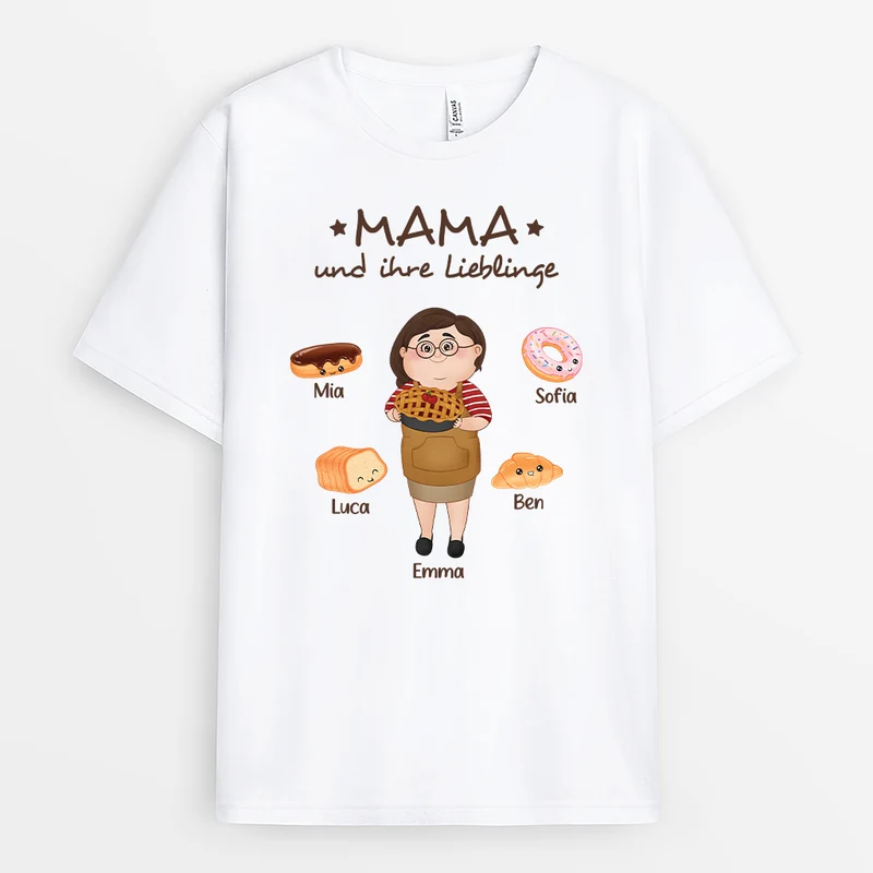 Mami/Oma Und Ihre Lieblinge/Ihr Liebling - Personalisiertes Geschenk | T-Shirt für Frauen